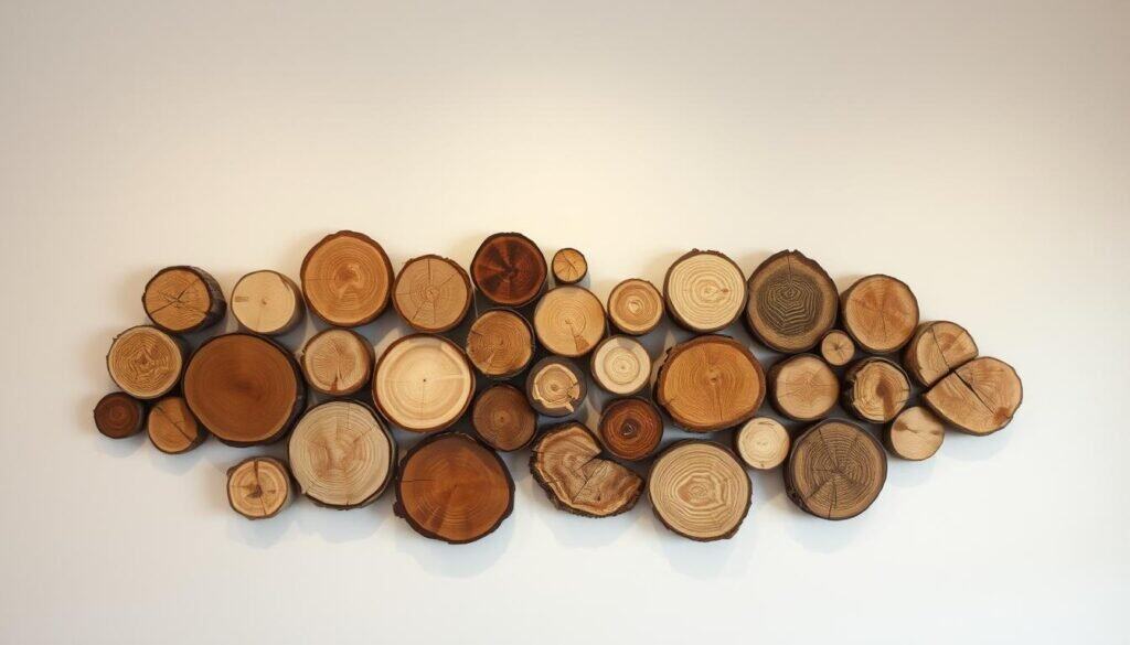 rustic wood slice wall art