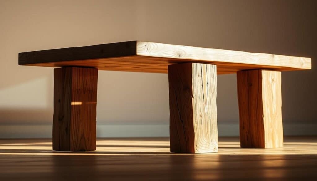 rustic wooden coffee table legs