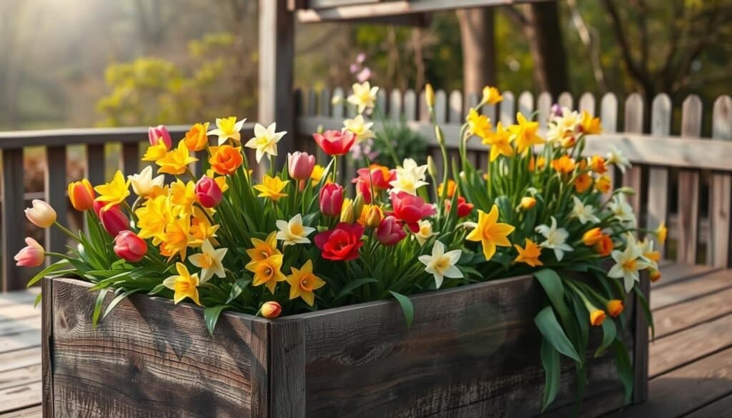 rustic wooden planter boxes