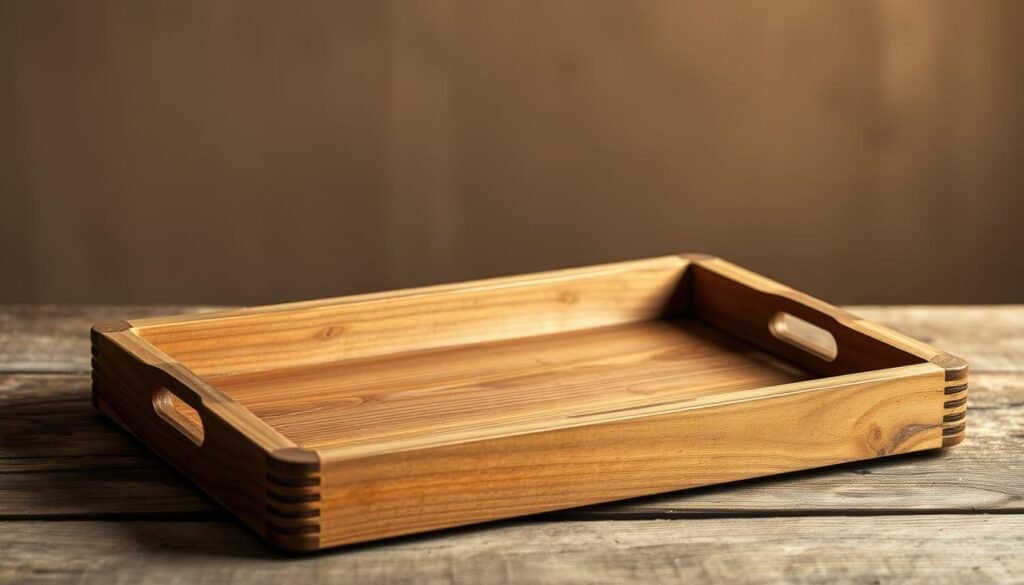 rustic wooden tray