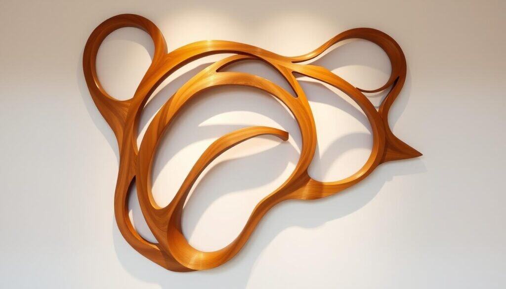 sculptural wooden wall art