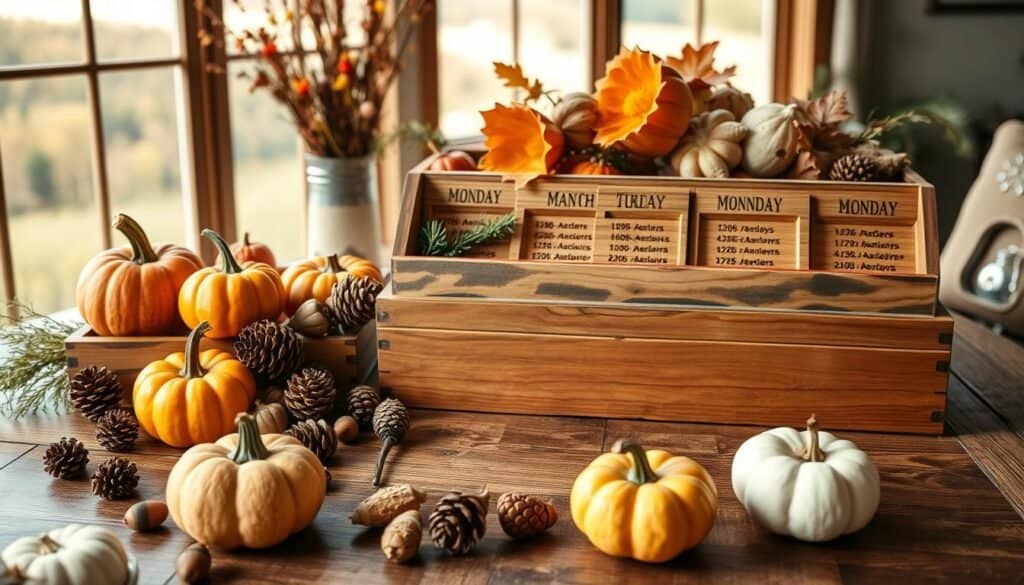 seasonal wood decor schedule