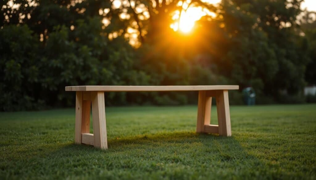 simple wooden bench