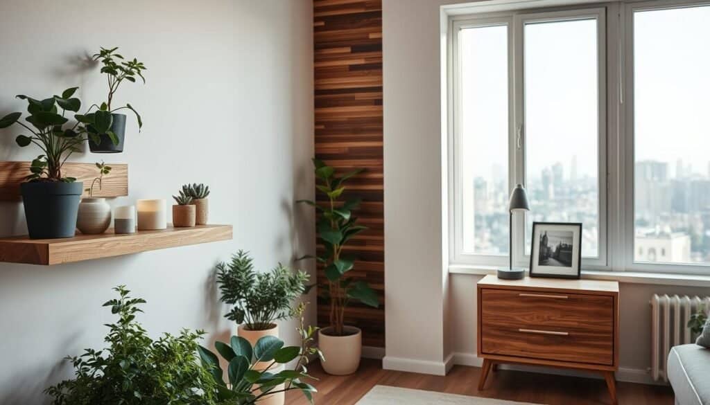 small space wood decor