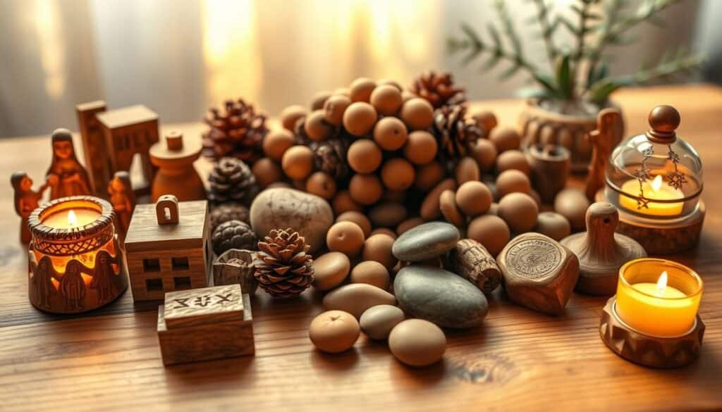 small wooden decor items