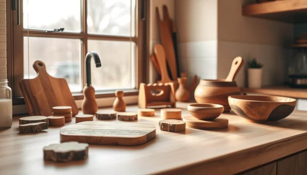 small wooden kitchen accessories