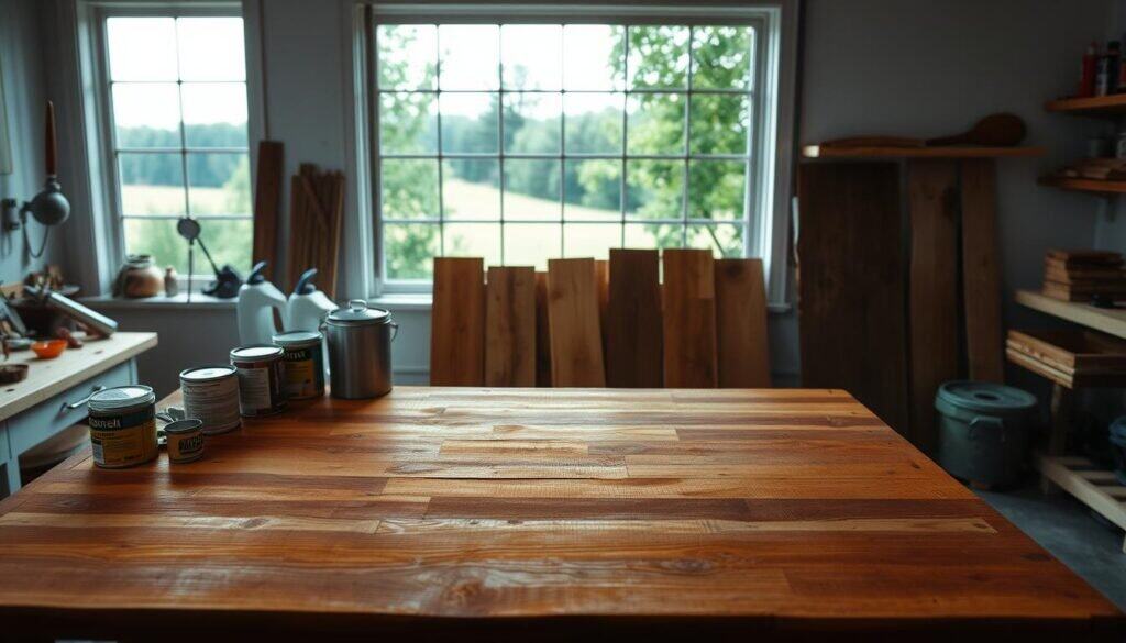 staining wood for modern farmhouse look