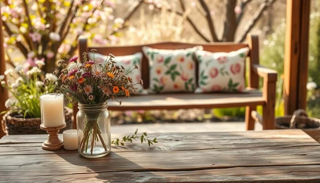 styling rustic wood decor for spring