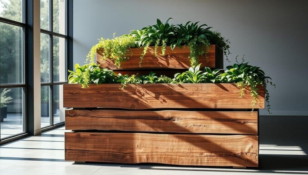 tiered reclaimed wood planters