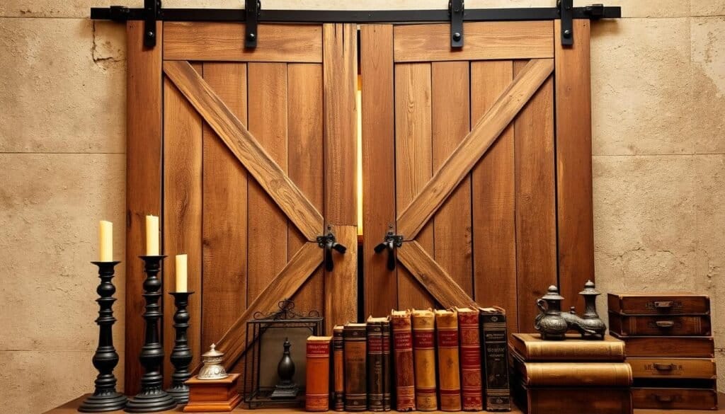 vintage barn door display