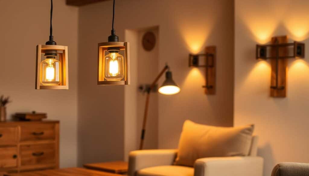wood-accented lighting fixtures