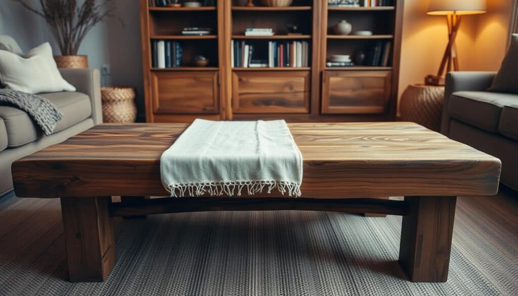 wood and linen combinations