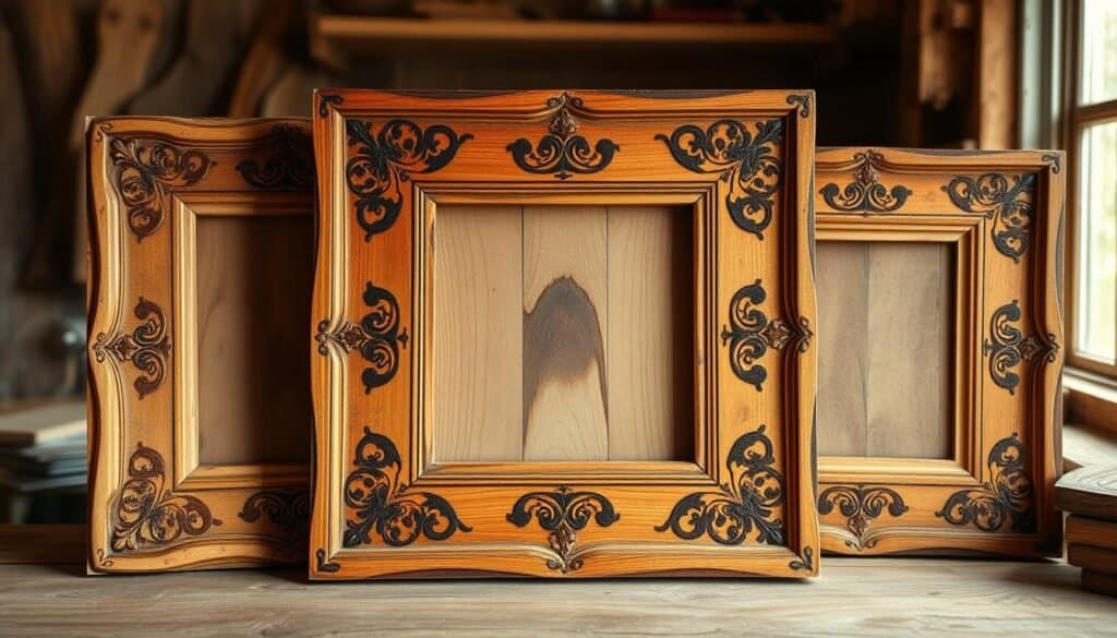 wood-burned picture frames