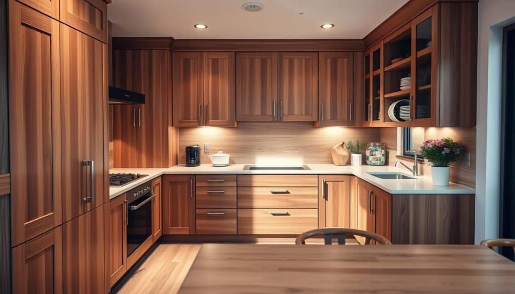 wood cabinetry and countertops