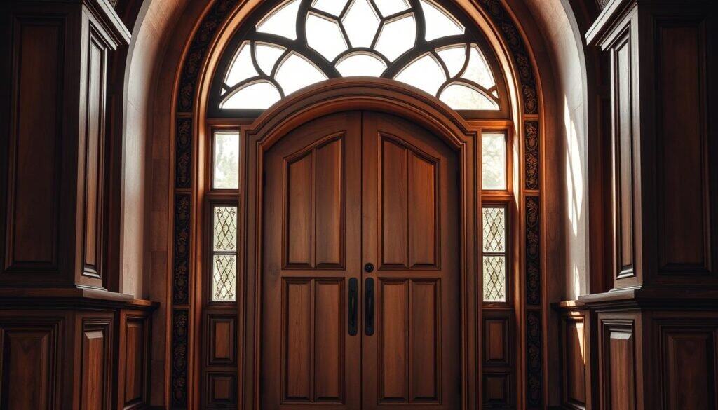 wood entryway doors