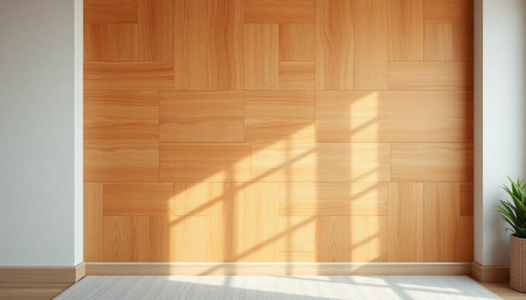 wood panel accent wall