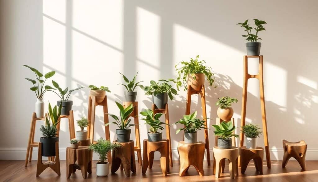 wood plant stands