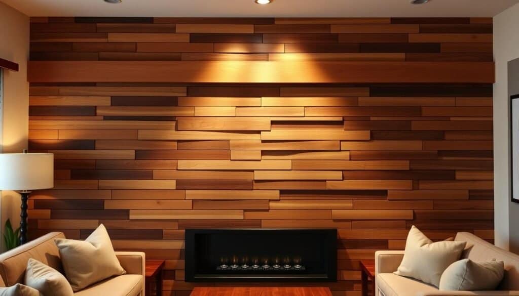 wood slat accent wall
