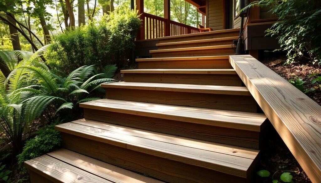 wood steps outdoor