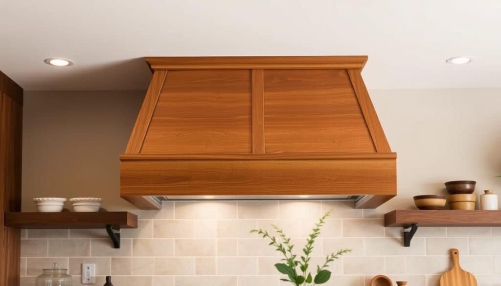 wood-wrapped range hoods