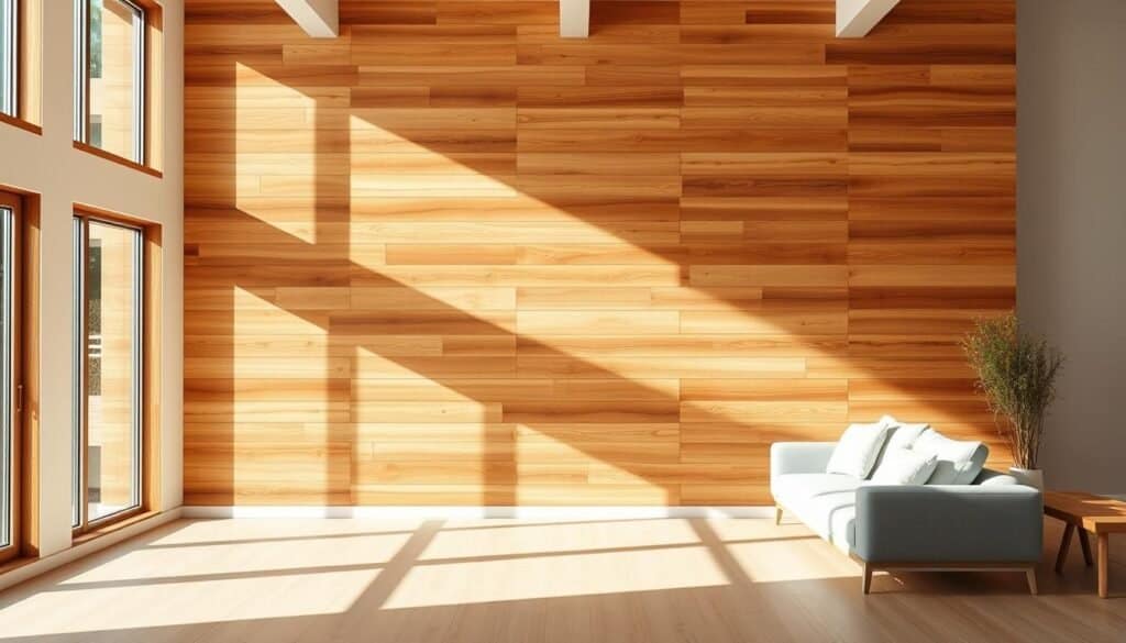wooden accent walls