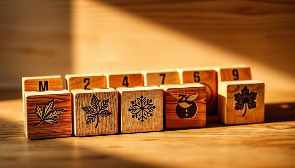 wooden block calendar