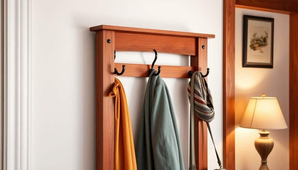 wooden coat rack