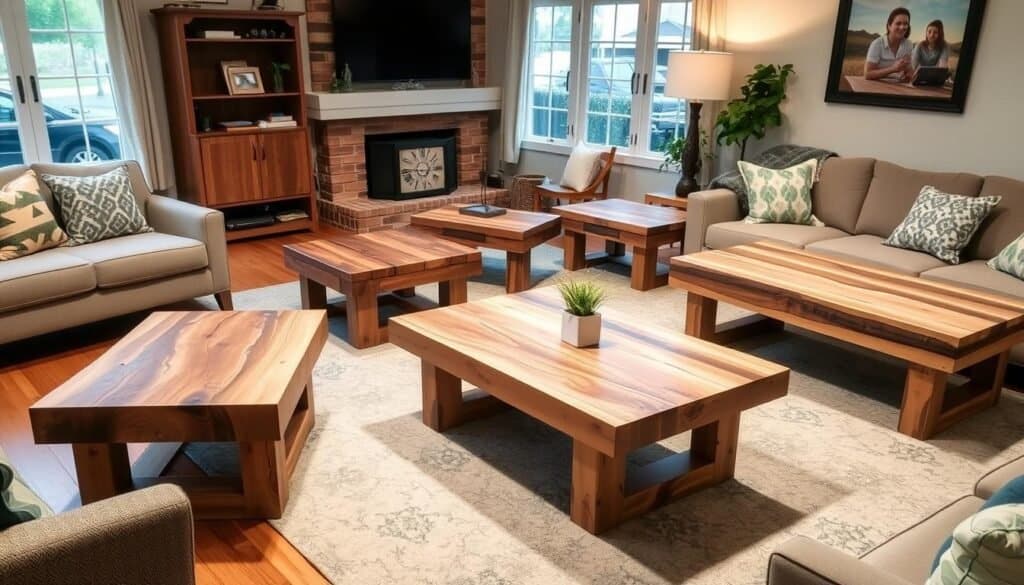 wooden coffee tables in home styles