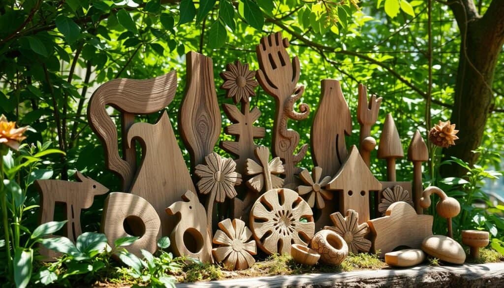 wooden garden art