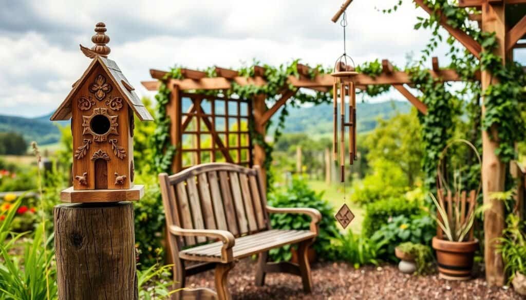wooden garden decorations