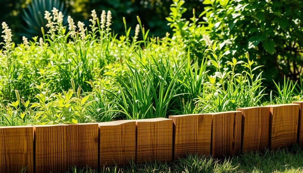 wooden garden edging