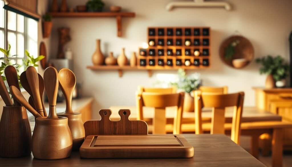 wooden kitchen accents