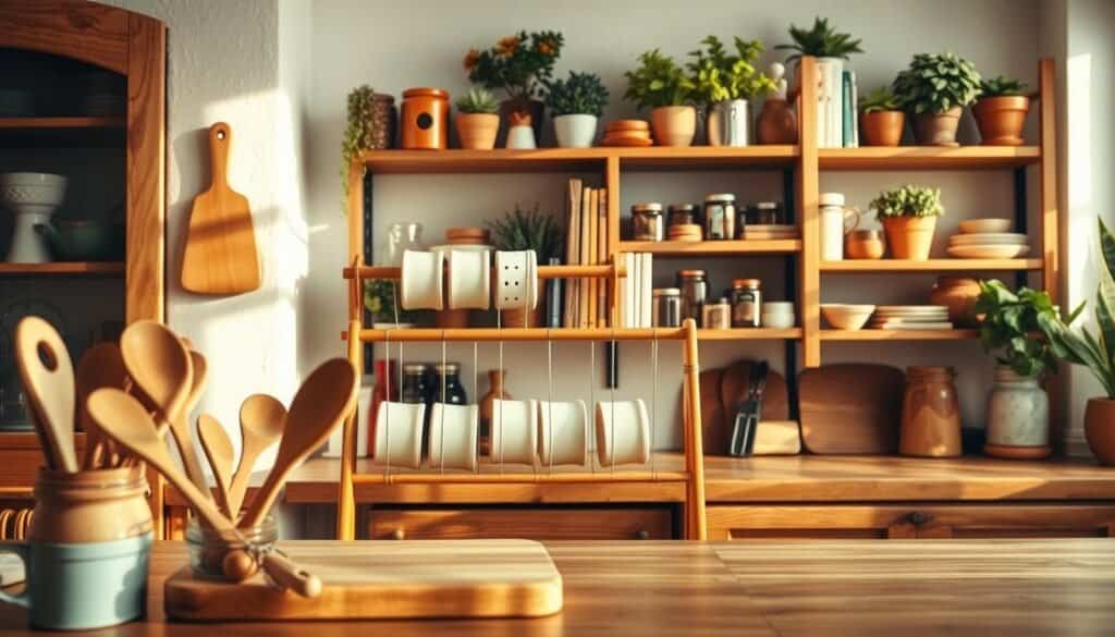wooden kitchen accents