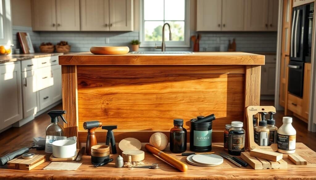 wooden kitchen island