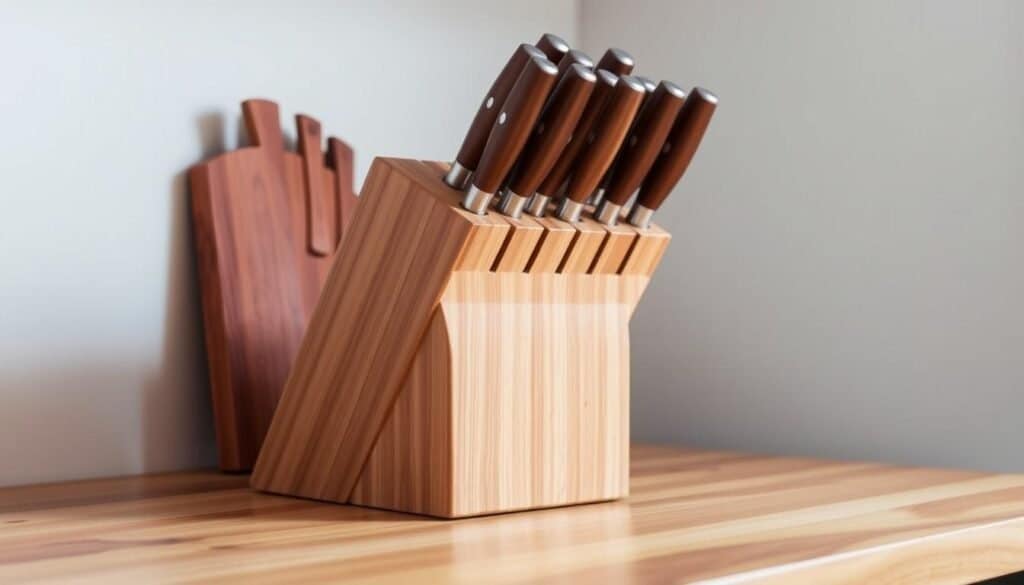 wooden knife block