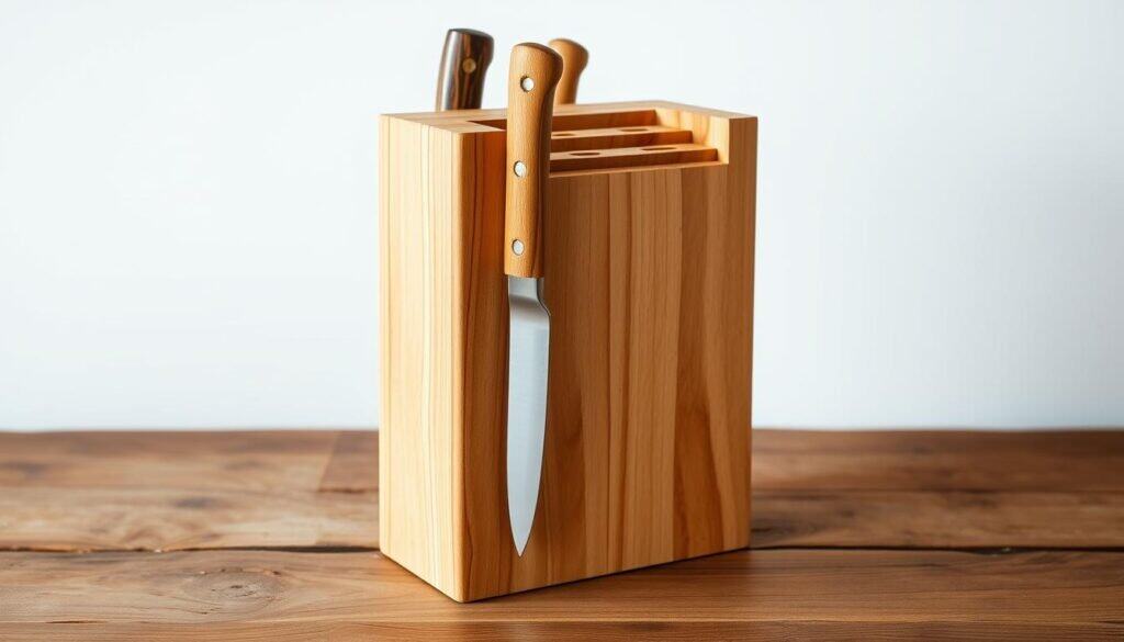 wooden knife block