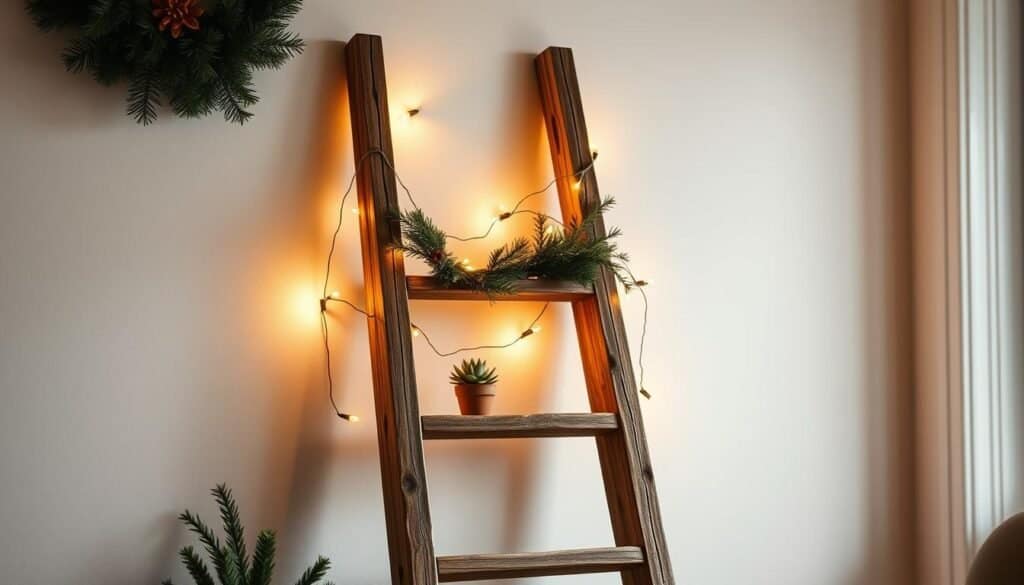 wooden ladder display