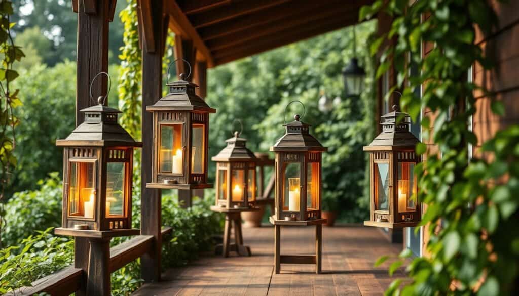 wooden lantern holders