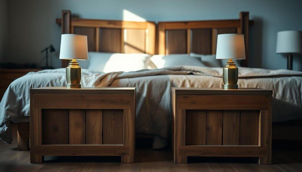 wooden nightstands and bedside tables