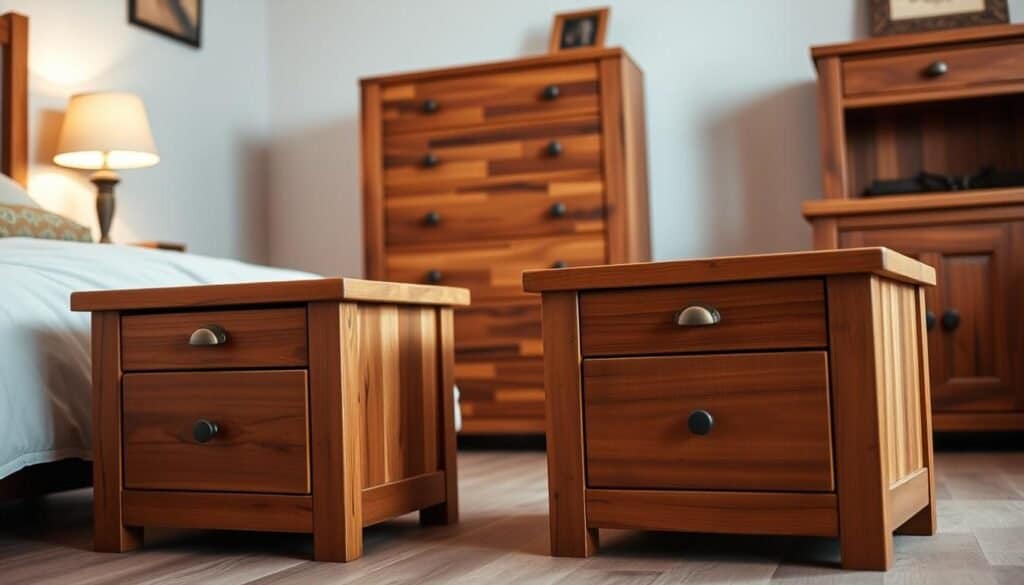 wooden nightstands and dressers