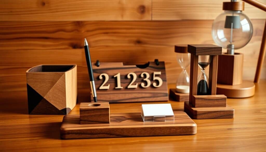 wooden office accessories