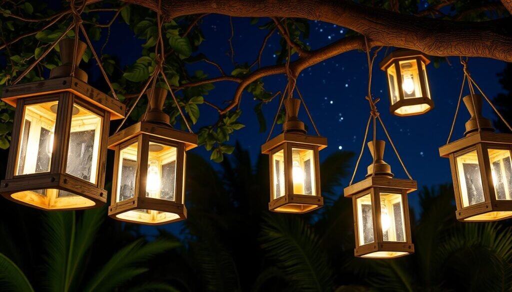 wooden outdoor lanterns
