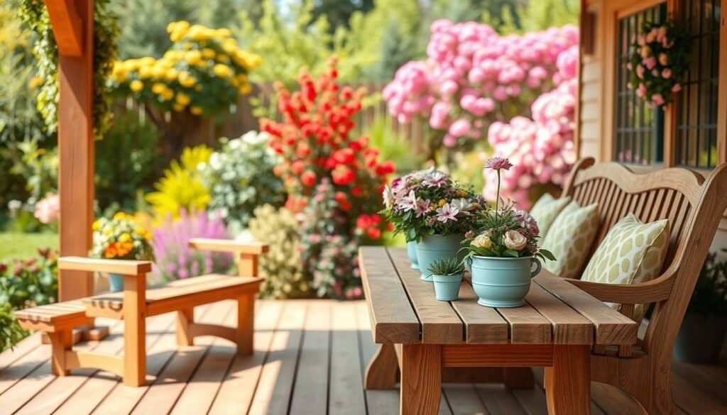 wooden patio decor