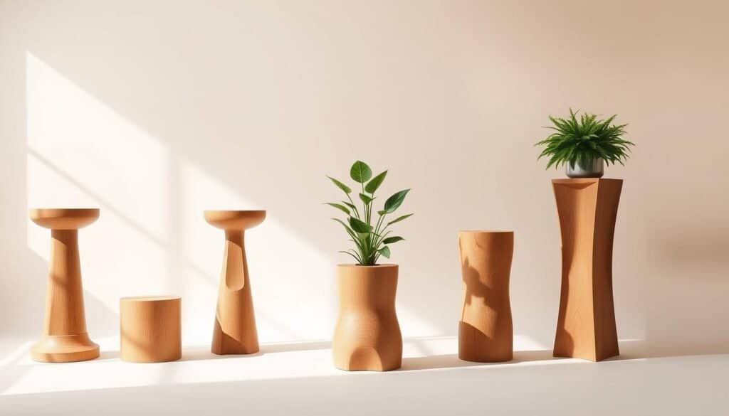 wooden pedestal plant stands