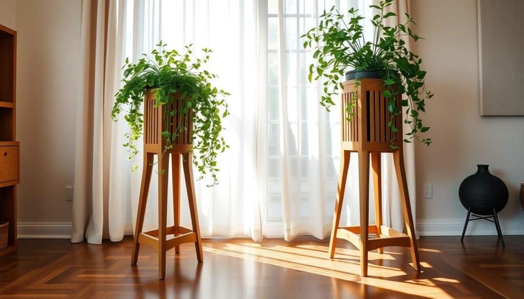 wooden plant stands