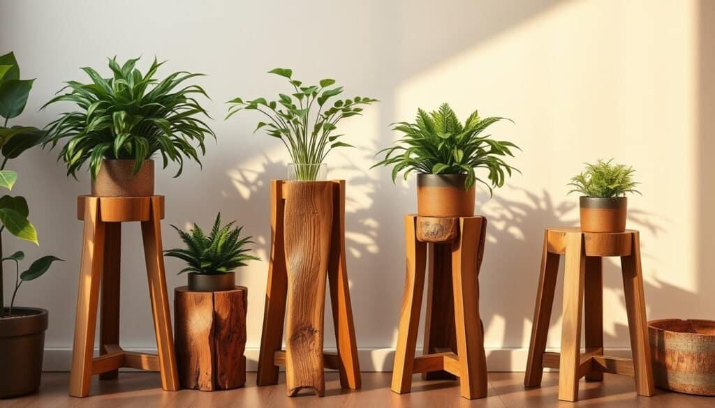 wooden plant stands