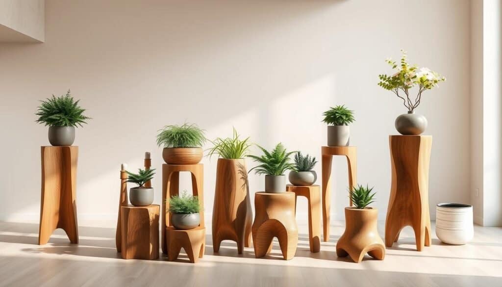 wooden plant stands
