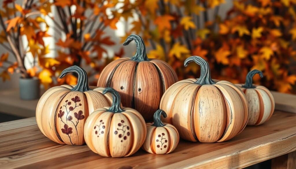 wooden pumpkin centerpieces