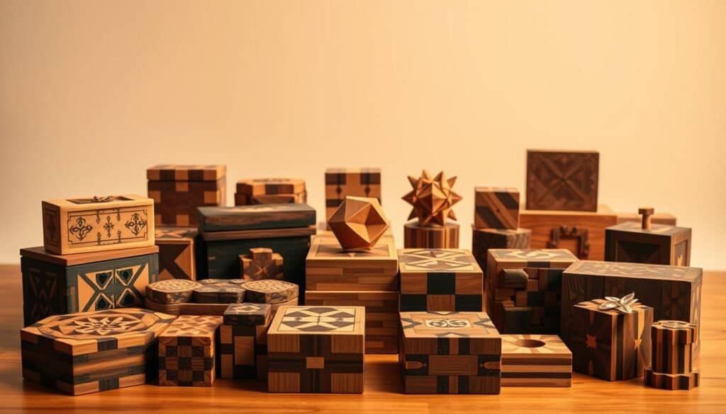 wooden puzzle boxes