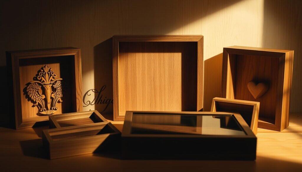 wooden shadow boxes